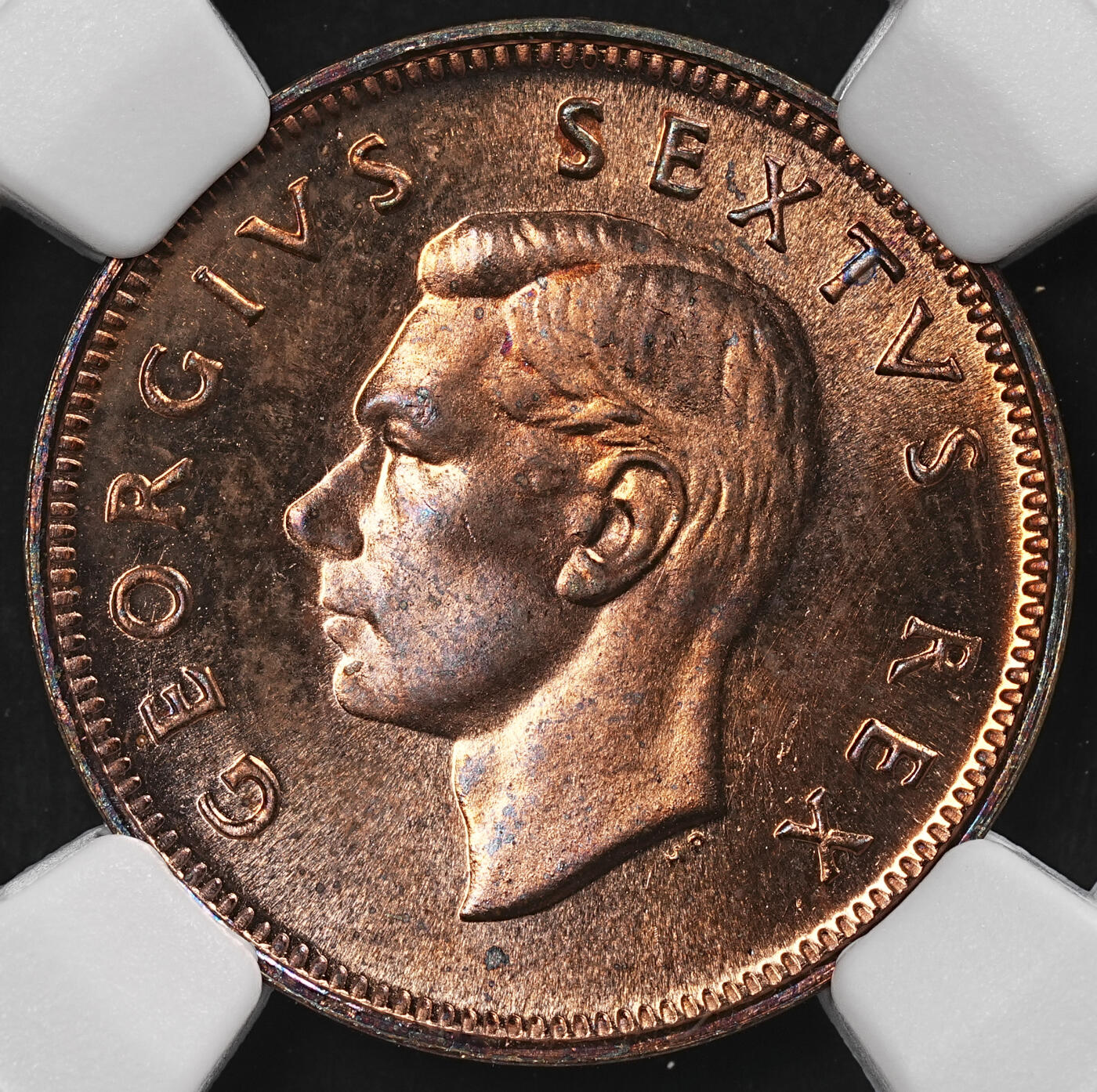 修遠堂世界钱币第九十二期 NGC PF65RB 1952年南非1/4便士精制铜币 