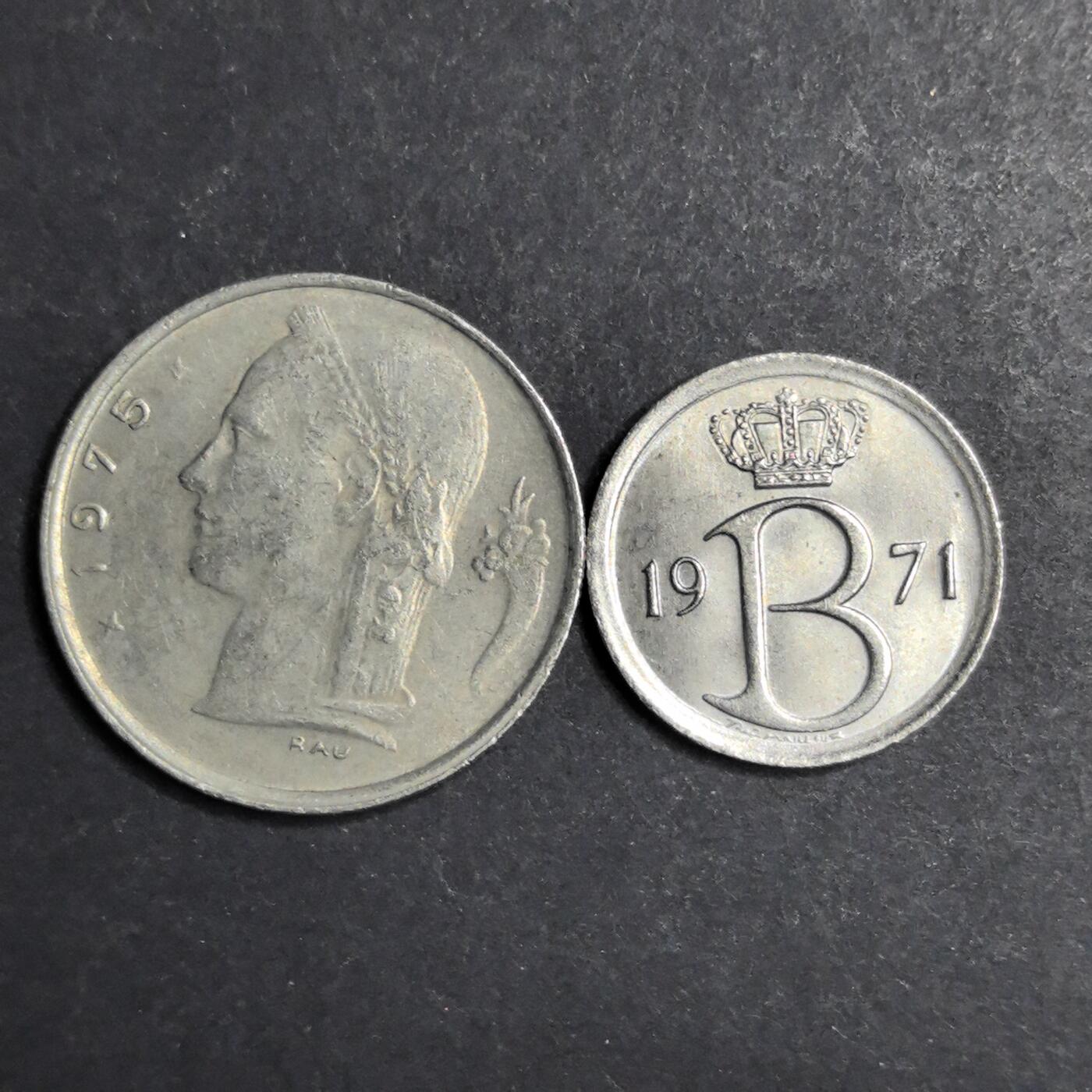 各国硬币第6期 无佣金 比利时1  25法郎2个