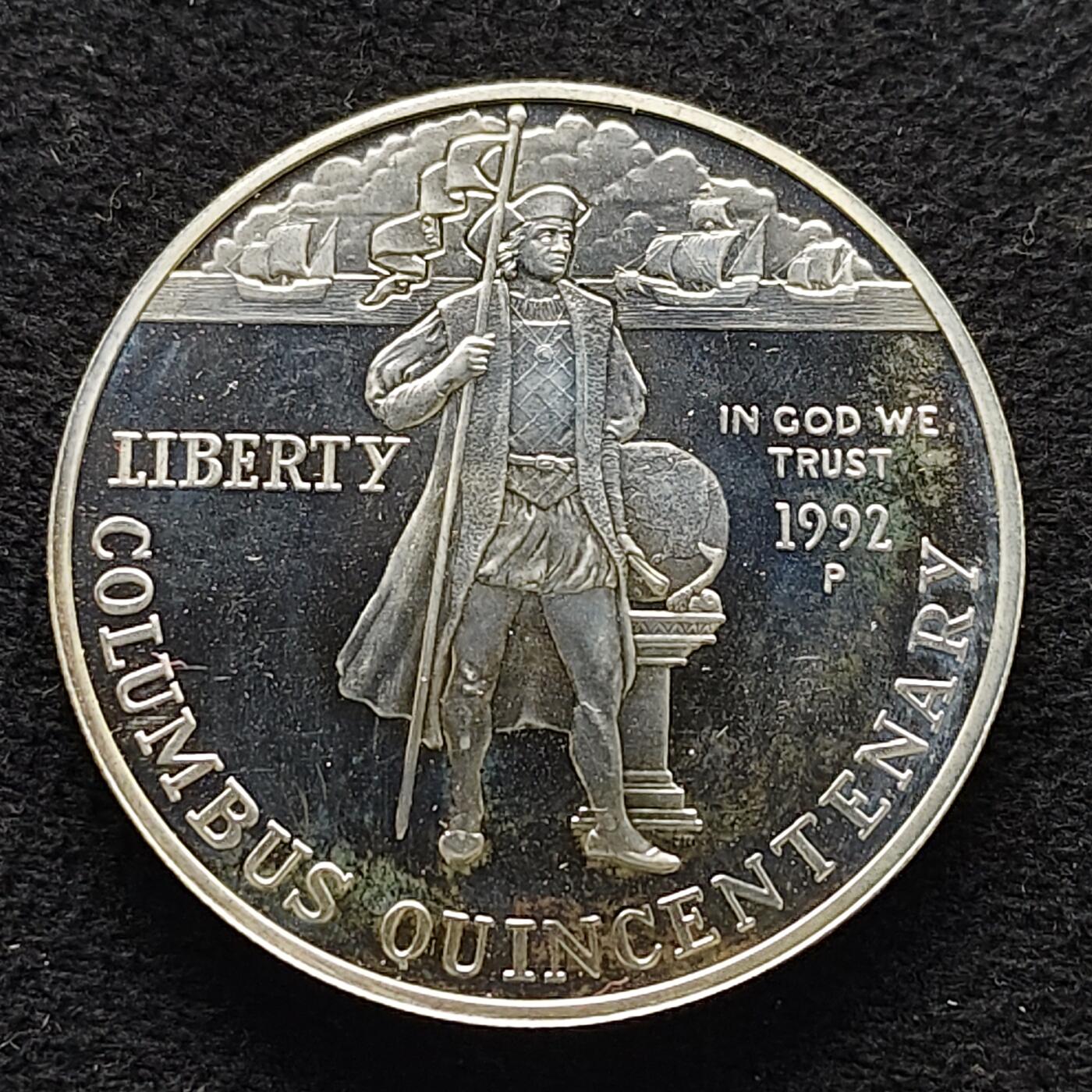 【全场包邮】纯粹捡漏拍477场（免费代拍第14场）调整中 美国1992年1元发现美洲大陆500周年精制纪念银币