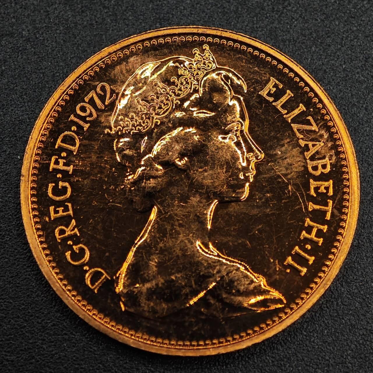 【淘币小摊】实时拍第七百九十一拍   散币纸币套币场   满百包邮可预留二周 每周一统一发货   英国1972年2便士精制铜币