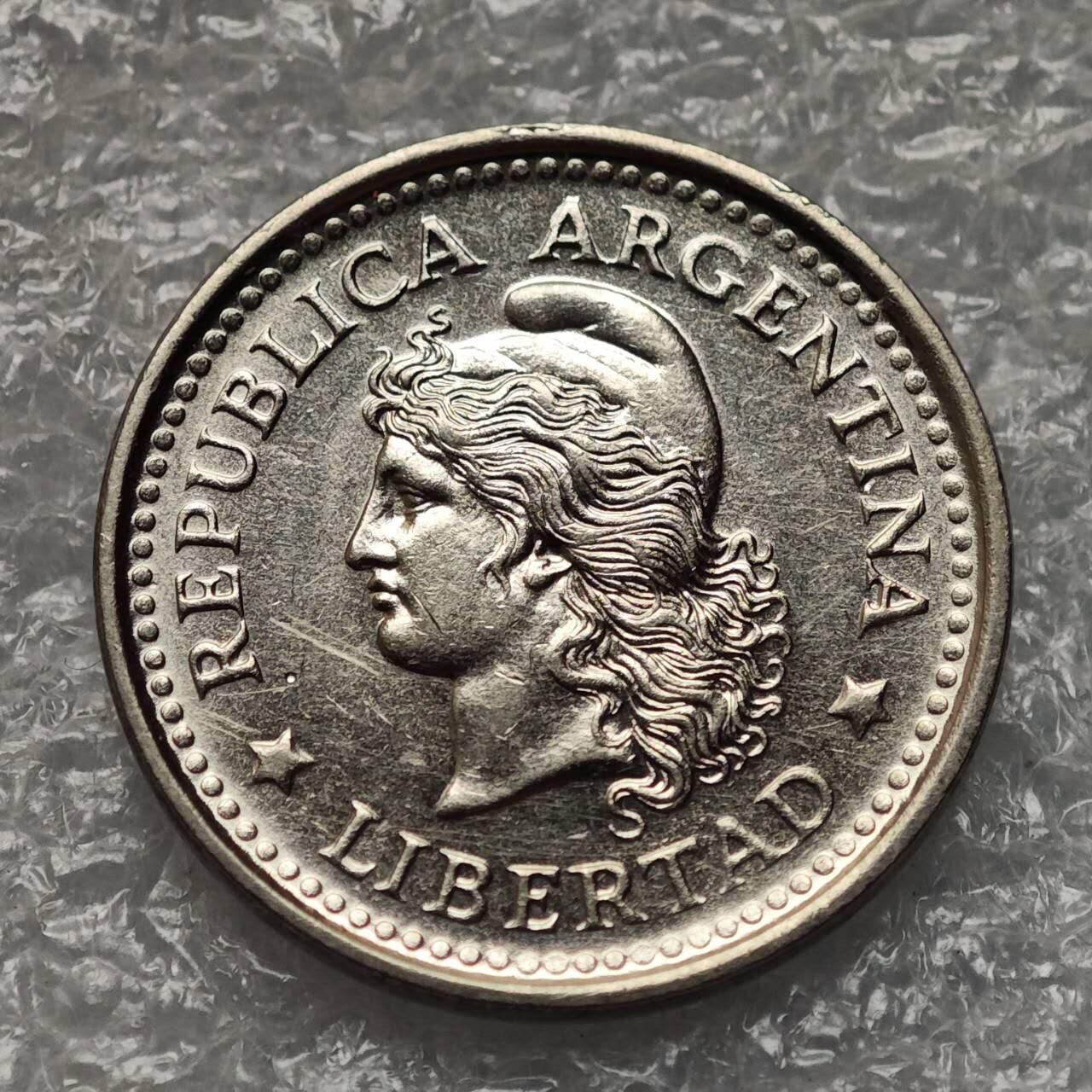 【淘币小摊】限时拍第七百九十五拍  葡属印度爪哇波兰阿根廷专场  满百包邮可预留两周  周一统一发货  阿根廷1958年20分镍币 km55