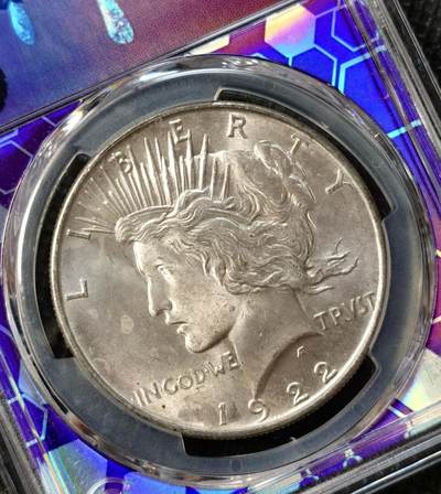 甄臻铺-世界币章拍卖（第38期）立冬小精品场，送拍享返佣金等优惠多多 PCGS-MS64 1922年和平，特殊盒子，国内几乎没有