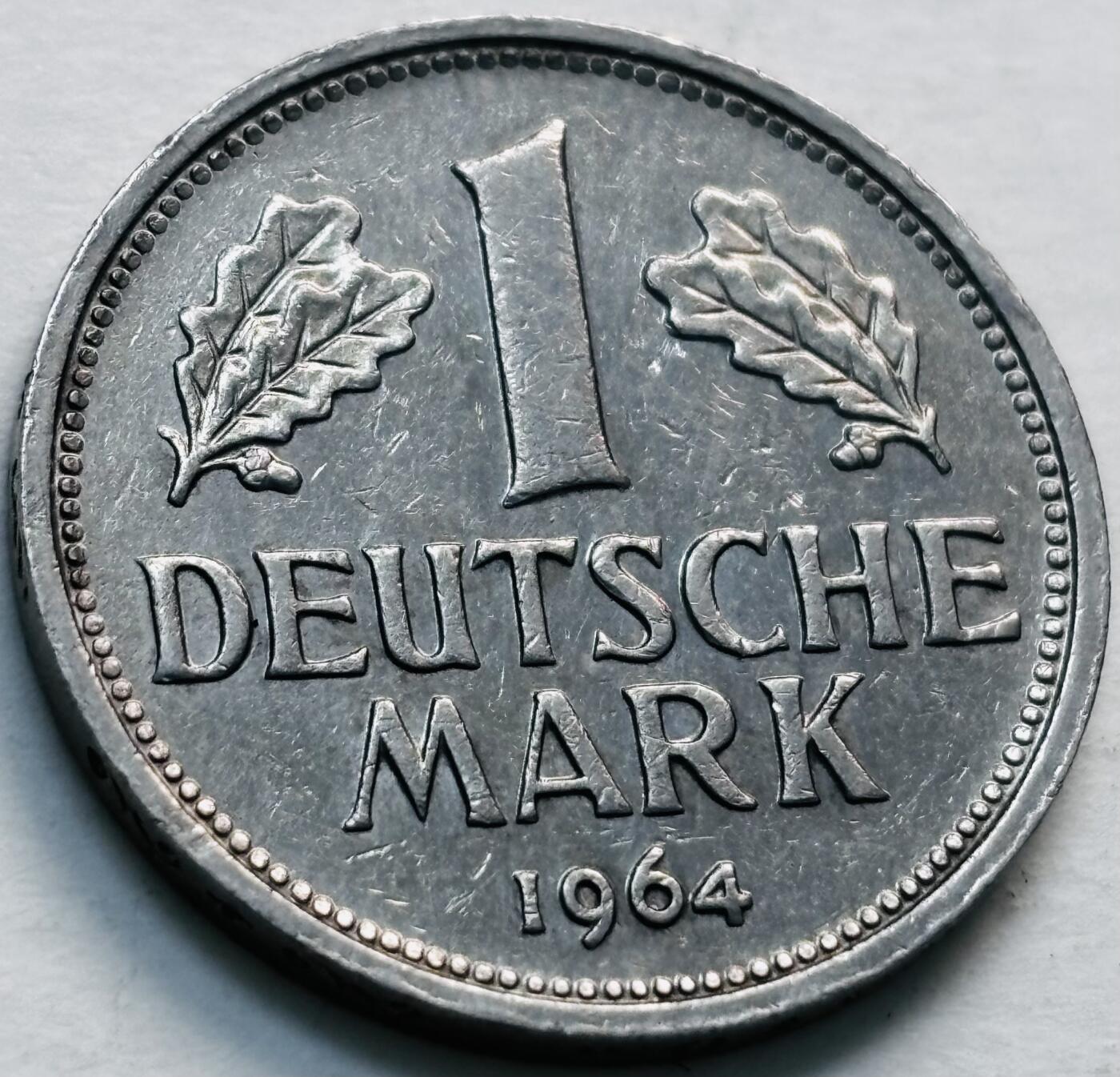 文馨钱币收藏第 279 场，银币，纪念铜章场 长期接收代拍品 1964 年德国 1 马克 J 版