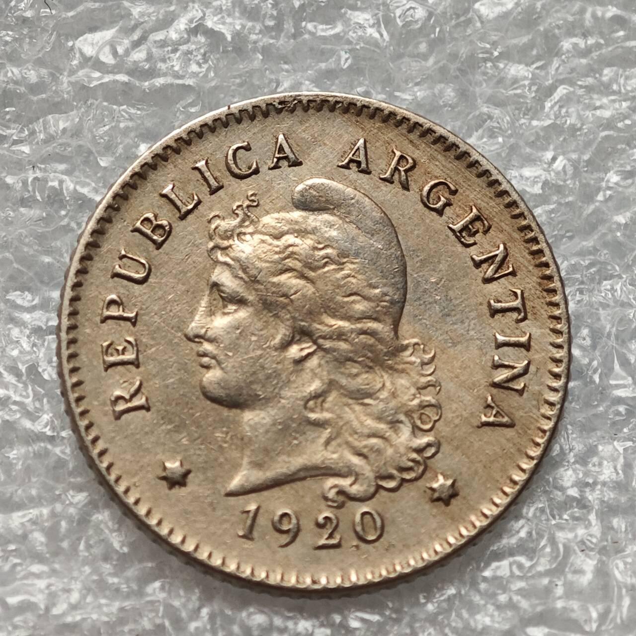 【淘币小摊】限时拍第七百九十五拍  葡属印度爪哇波兰阿根廷专场  满百包邮可预留两周  周一统一发货  阿根廷1920年10分镍币好品相 km35
