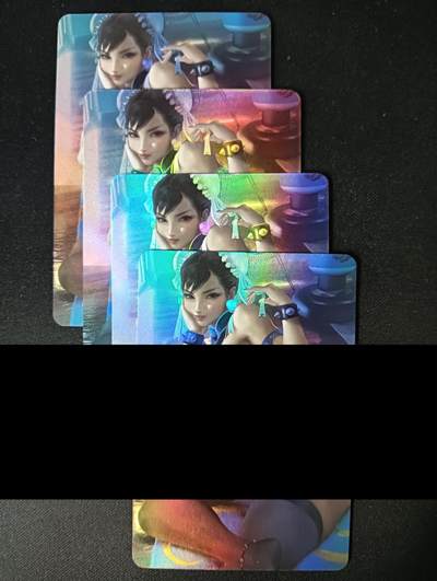 花开卡拍第46期（11月9号周日截拍，品控勿拍!!!拍品不寄存，运费5元，自制卡难免瑕疵，可能存在轻微撞角爆边等出厂瑕疵，品控介意勿拍！） - 街头霸王春丽折光彩闪四宫