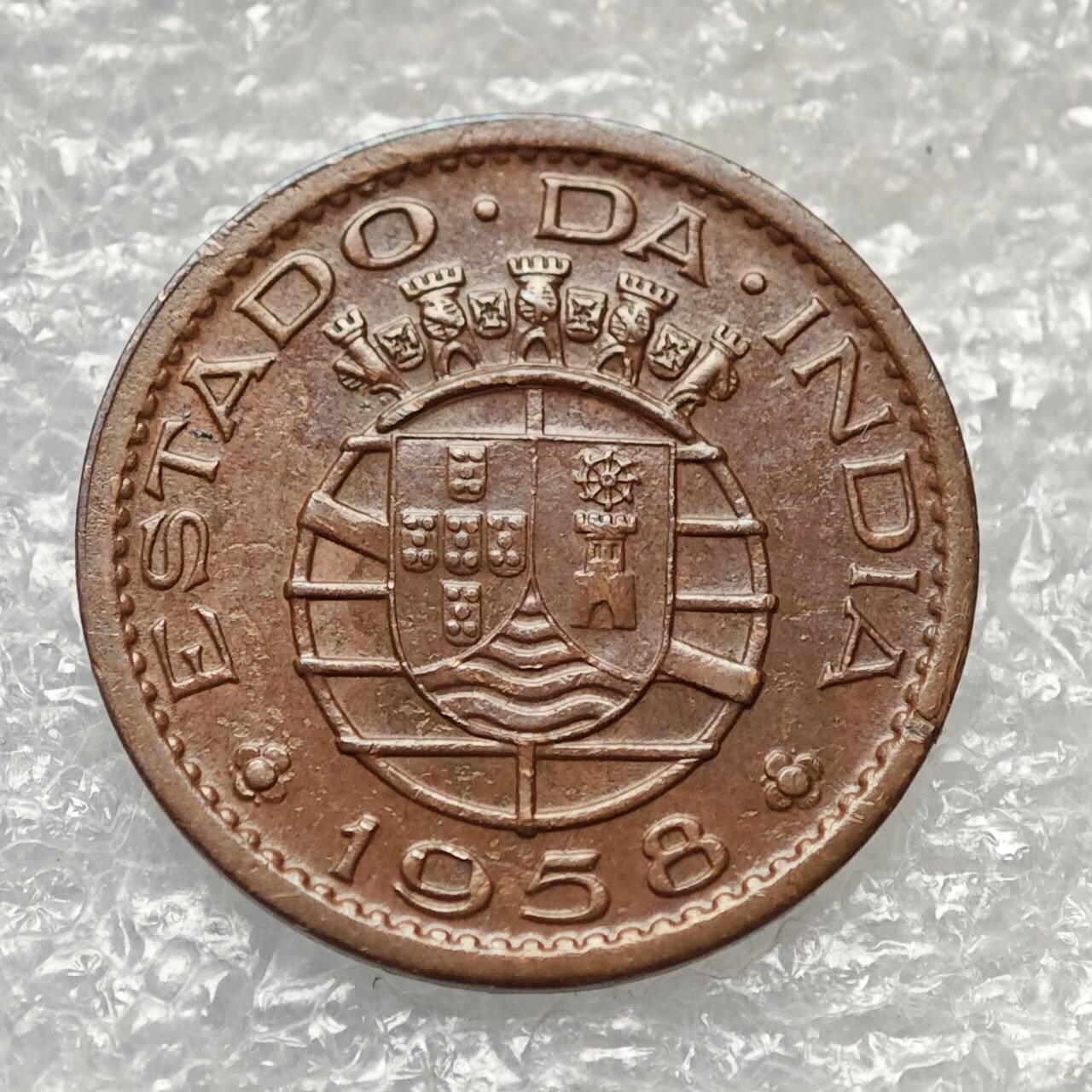 【淘币小摊】限时拍第七百九十五拍  葡属印度爪哇波兰阿根廷专场  满百包邮可预留两周  周一统一发货  葡属印度1958年10分铜币好品相 km30