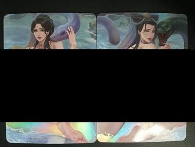 花开卡拍第46期（11月9号周日截拍，品控勿拍!!!拍品不寄存，运费5元，自制卡难免瑕疵，可能存在轻微撞角爆边等出厂瑕疵，品控介意勿拍！） - 青蛇白蛇艺术卡 彩闪2张