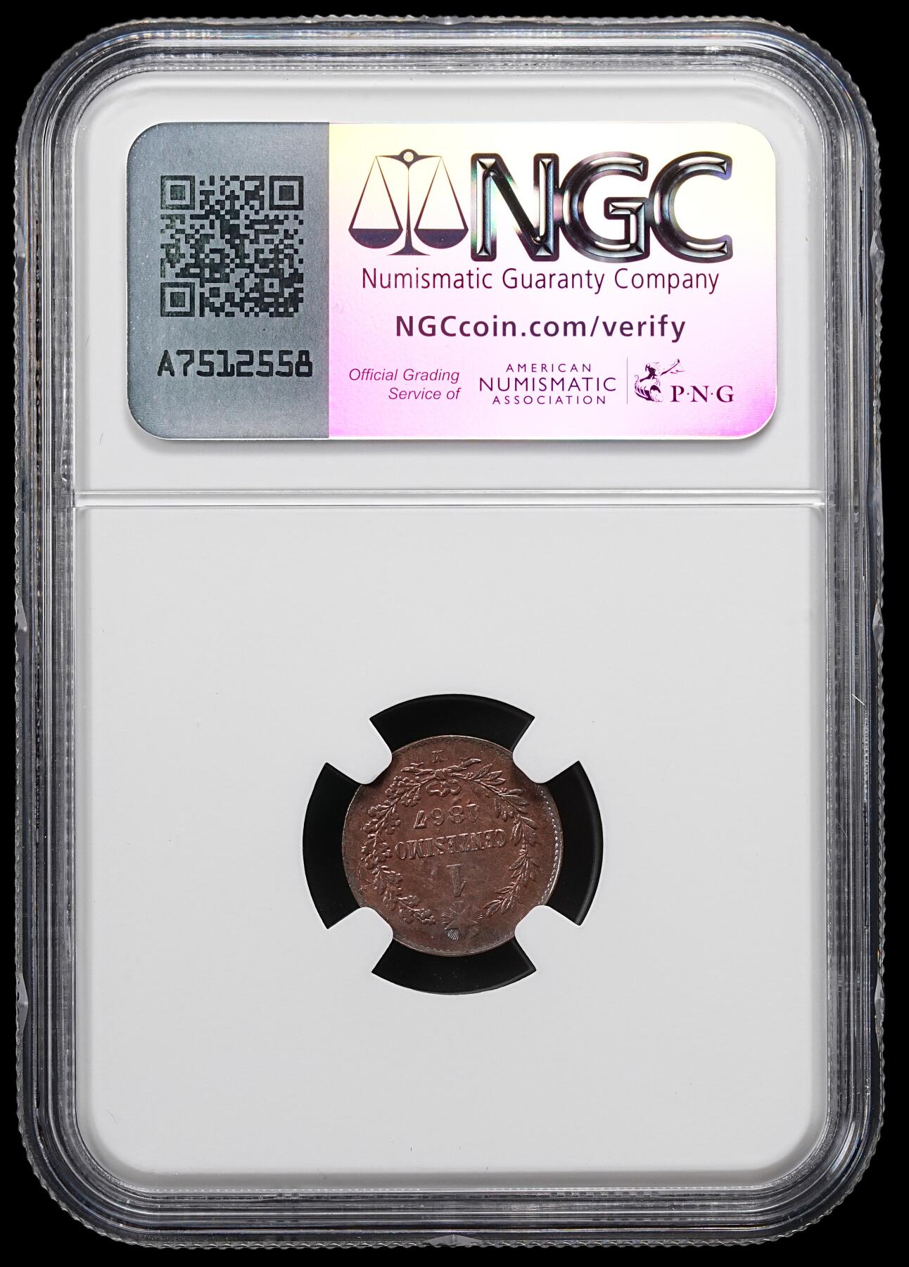 修遠堂世界钱币第九十二期 NGC MS64BN 1867年意大利1分