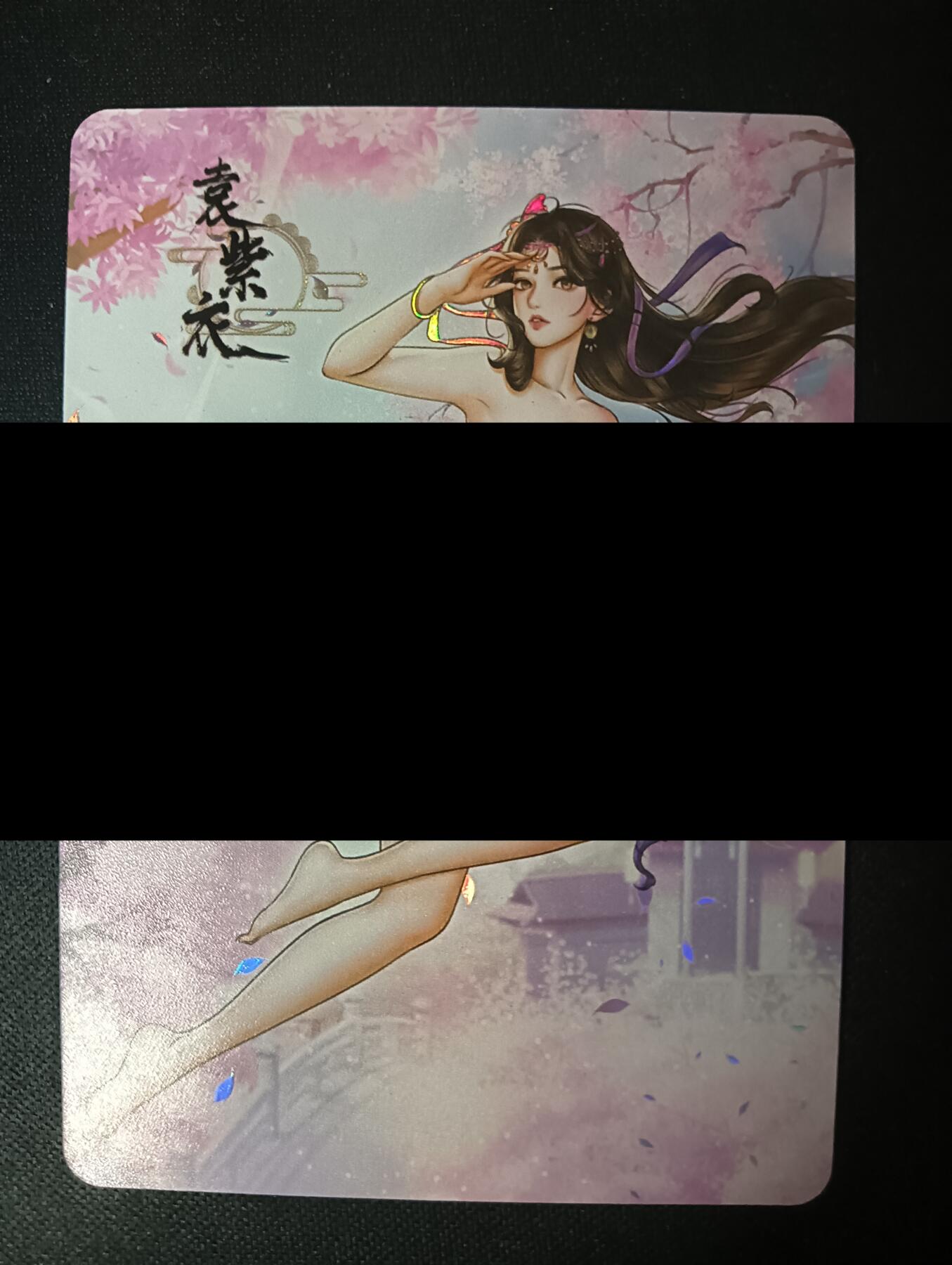 花开卡拍第46期（11月9号周日截拍，品控勿拍!!!拍品不寄存，运费5元，自制卡难免瑕疵，可能存在轻微撞角爆边等出厂瑕疵，品控介意勿拍！） 绘天阁卡牌  武林绮梦 袁紫衣 艺术卡，特藏卡 1张 彩闪