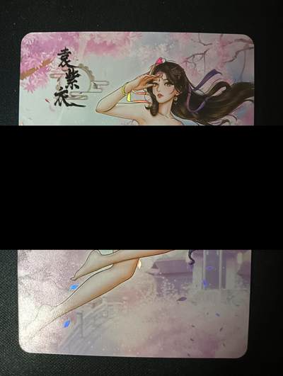 花开卡拍第46期（11月9号周日截拍，品控勿拍!!!拍品不寄存，运费5元，自制卡难免瑕疵，可能存在轻微撞角爆边等出厂瑕疵，品控介意勿拍！） - 绘天阁卡牌  武林绮梦 袁紫衣 艺术卡，特藏卡 1张 彩闪