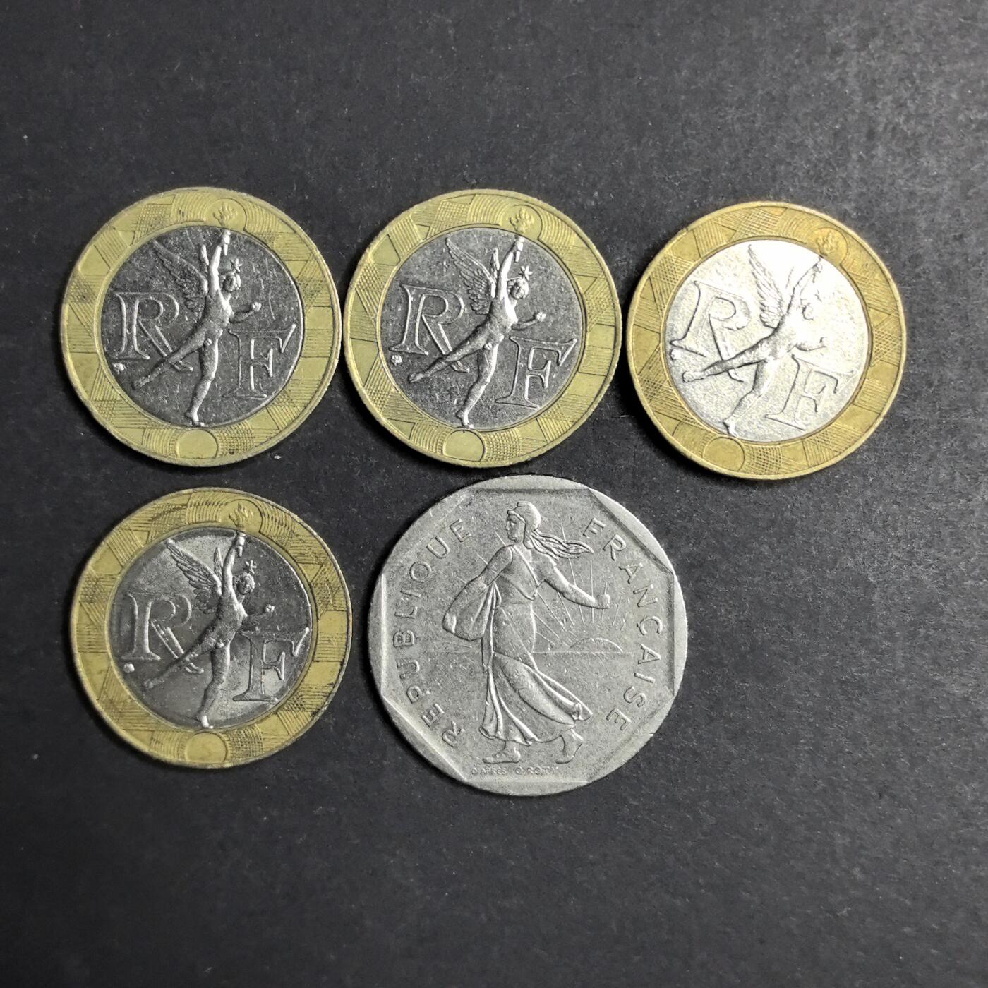 各国硬币第6期 无佣金 法国2  10法郎5个