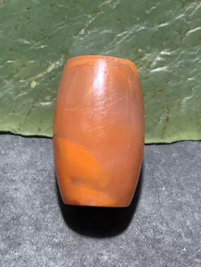 川料冰飘柿子红南红玛瑙随形桶珠一颗！ - 川料冰飘柿子红南红玛瑙随形桶珠一颗！