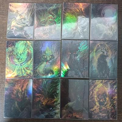 花开卡拍第46期（11月9号周日截拍，品控勿拍!!!拍品不寄存，运费5元，自制卡难免瑕疵，可能存在轻微撞角爆边等出厂瑕疵，品控介意勿拍！） - 十二生肖03 1套12张 彩闪