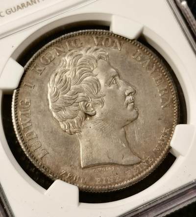 甄臻铺-世界币章拍卖（第38期）立冬小精品场，送拍享返佣金等优惠多多 NGC-MS61分1828年德国巴伐利亚路德维希一世皇家全家福历史泰勒大银币 粉彩包浆 外拍价格已经起飞