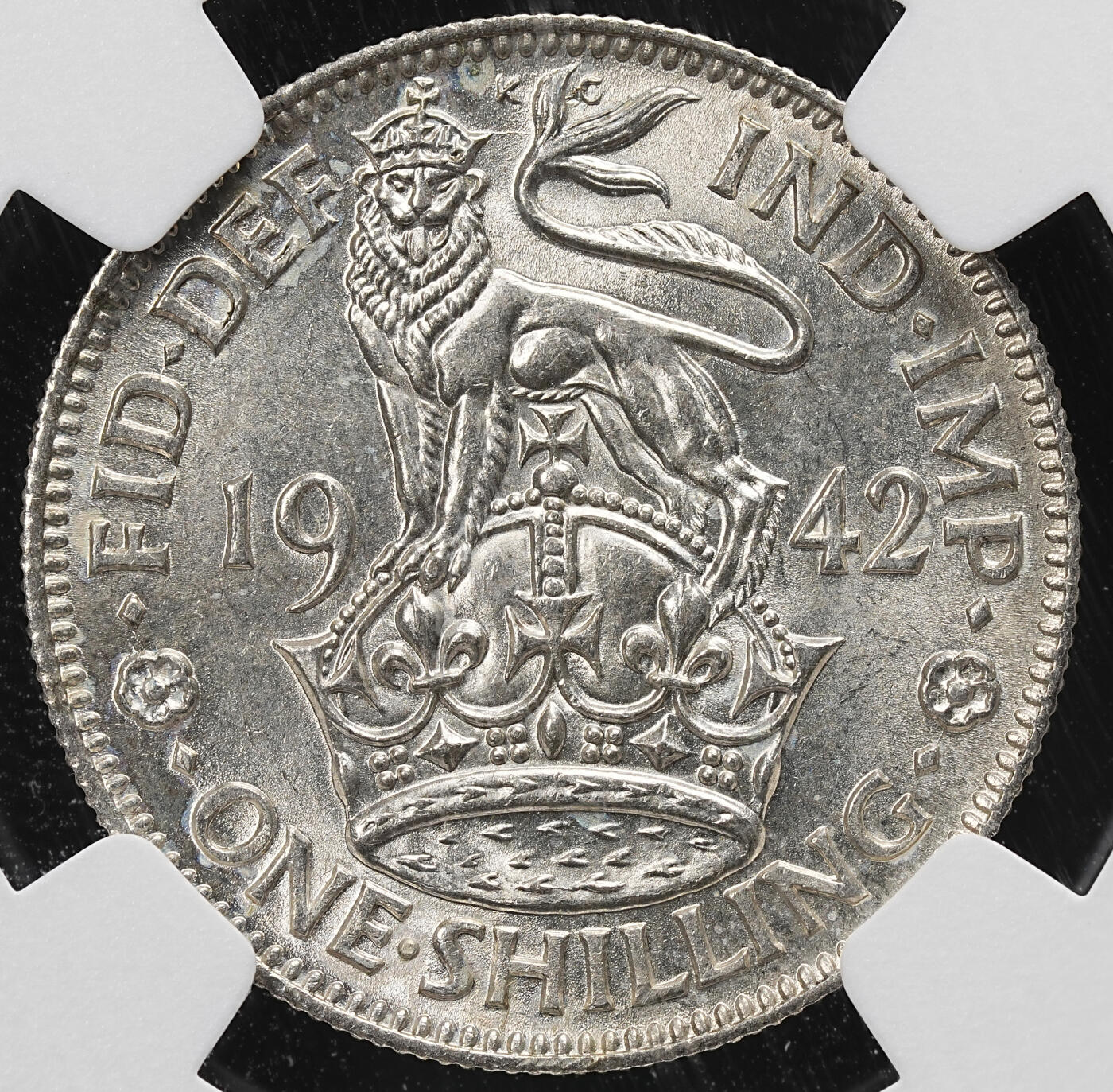 修遠堂世界钱币第九十二期 NGC MS63 1942年英国1先令银币