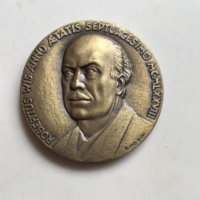 道一币馆币章第一百五十三场 - 1998年芬兰文学家罗贝尔托.维斯70寿辰纪念铜章