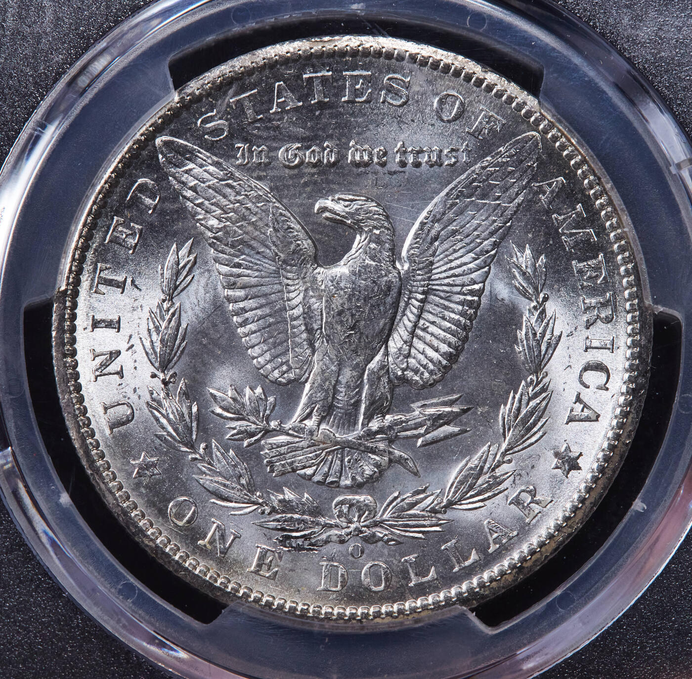 【俄甄集藏】2025年(044)11-12星期三晚 19:30 全场包邮 美国1902年O版摩根1美元大银币，PCGS MS64，车轮转光