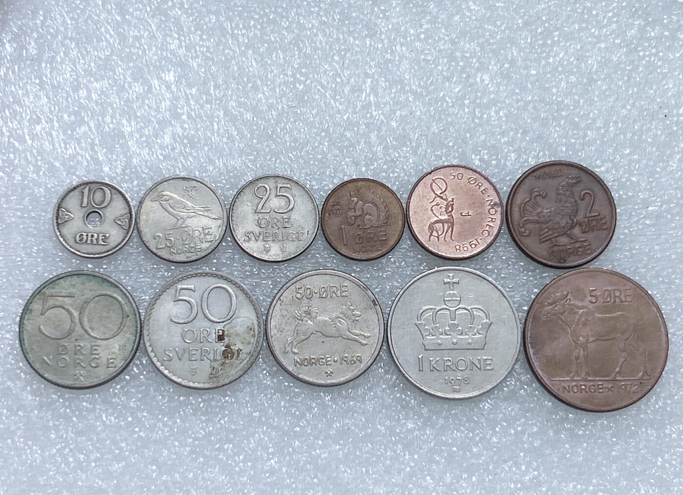 第一海外回流一元起拍收藏 散集专场  第263期 挪威不同版本硬币 11枚