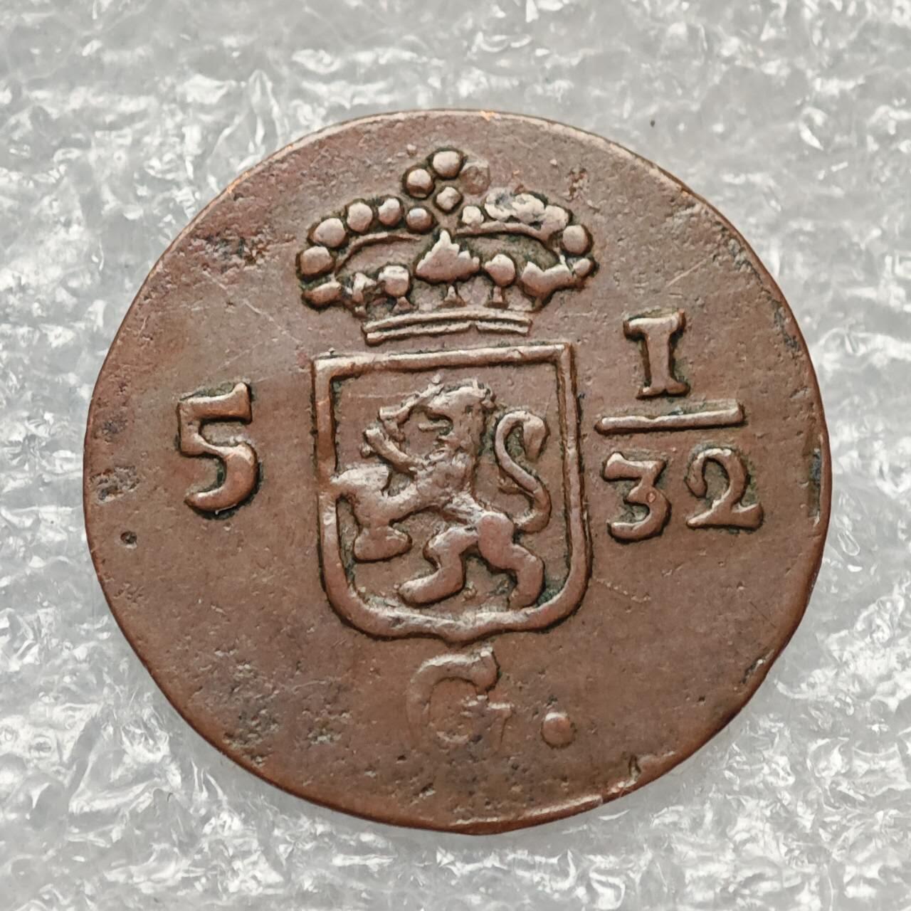 【淘币小摊】限时拍第七百九十五拍  葡属印度爪哇波兰阿根廷专场  满百包邮可预留两周  周一统一发货  荷属巴达维亚1808年1/2杜伊特铜币好品相 km75