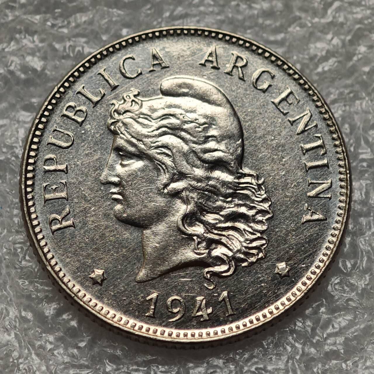 【淘币小摊】限时拍第七百九十五拍  葡属印度爪哇波兰阿根廷专场  满百包邮可预留两周  周一统一发货  阿根廷1941年50分镍币好品相少见 km39