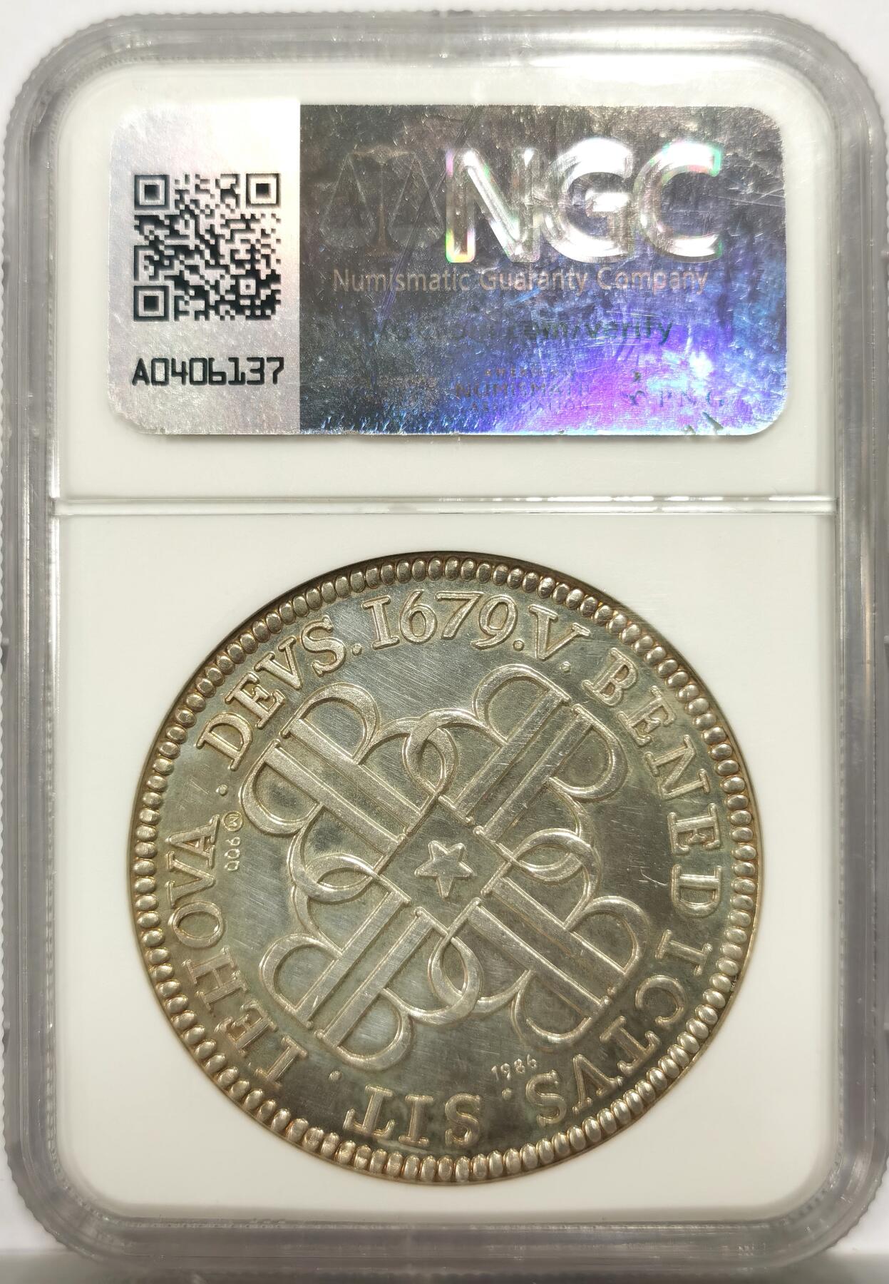 博洋堂世界钱币拍卖第146期（全场包邮） NGC UNC 瑞士伯尔尼1679年小熊泰勒大银币，后铸版