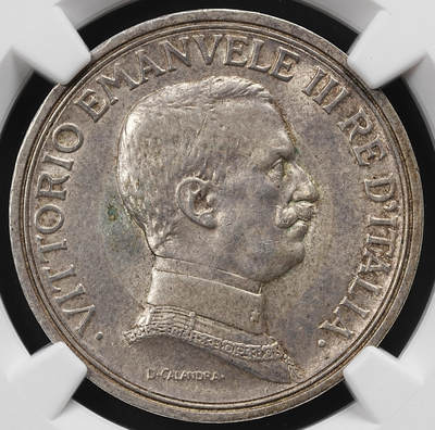 修遠堂世界钱币第九十二期 - NGC MS62 1914年意大利马车2里拉银币