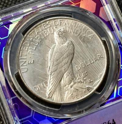 甄臻铺-世界币章拍卖（第38期）立冬小精品场，送拍享返佣金等优惠多多 PCGS-MS64 1922年和平，特殊盒子，国内几乎没有