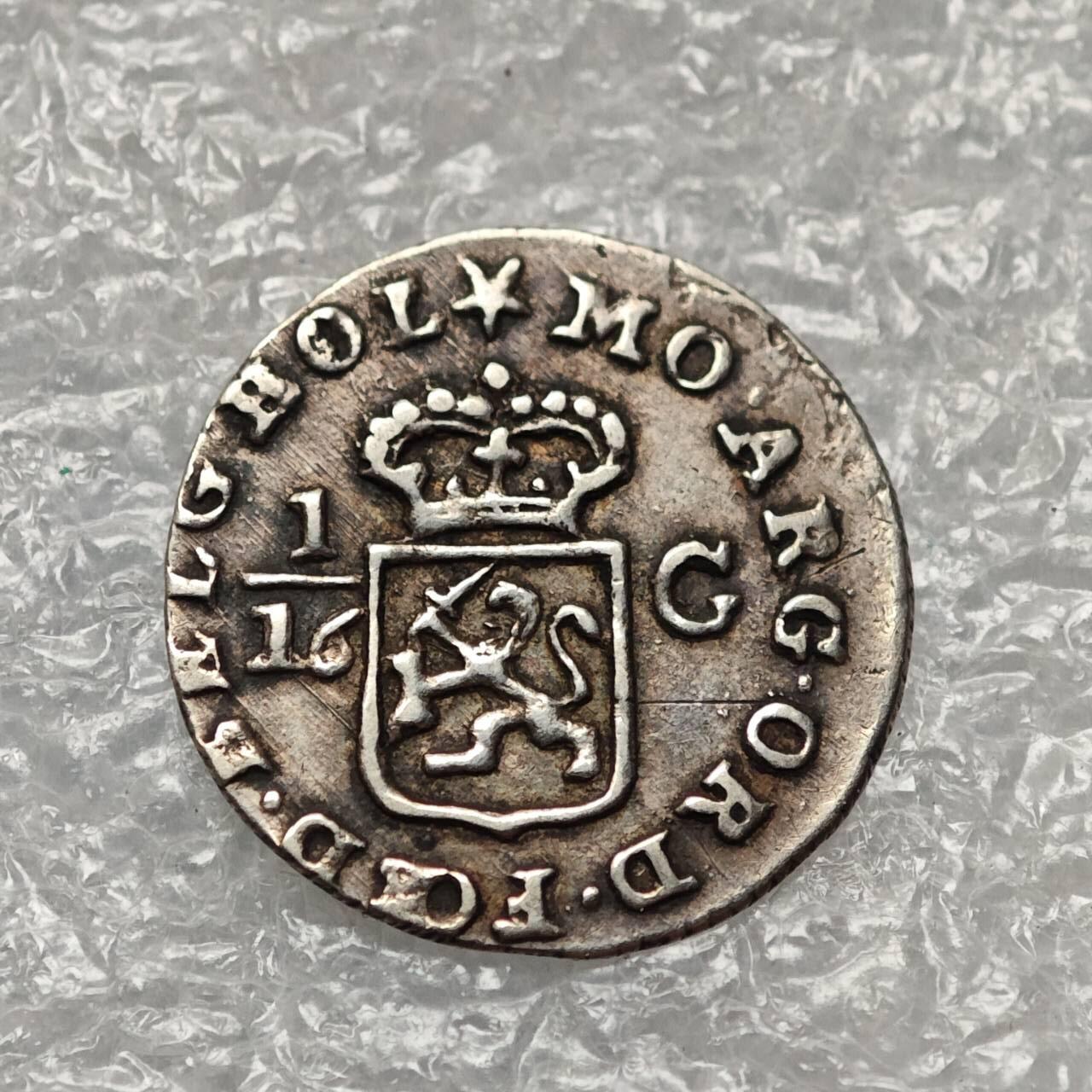 【淘币小摊】限时拍第七百九十五拍  葡属印度爪哇波兰阿根廷专场  满百包邮可预留两周  周一统一发货  荷属巴达维亚1802年1/16盾银币好品相 km78