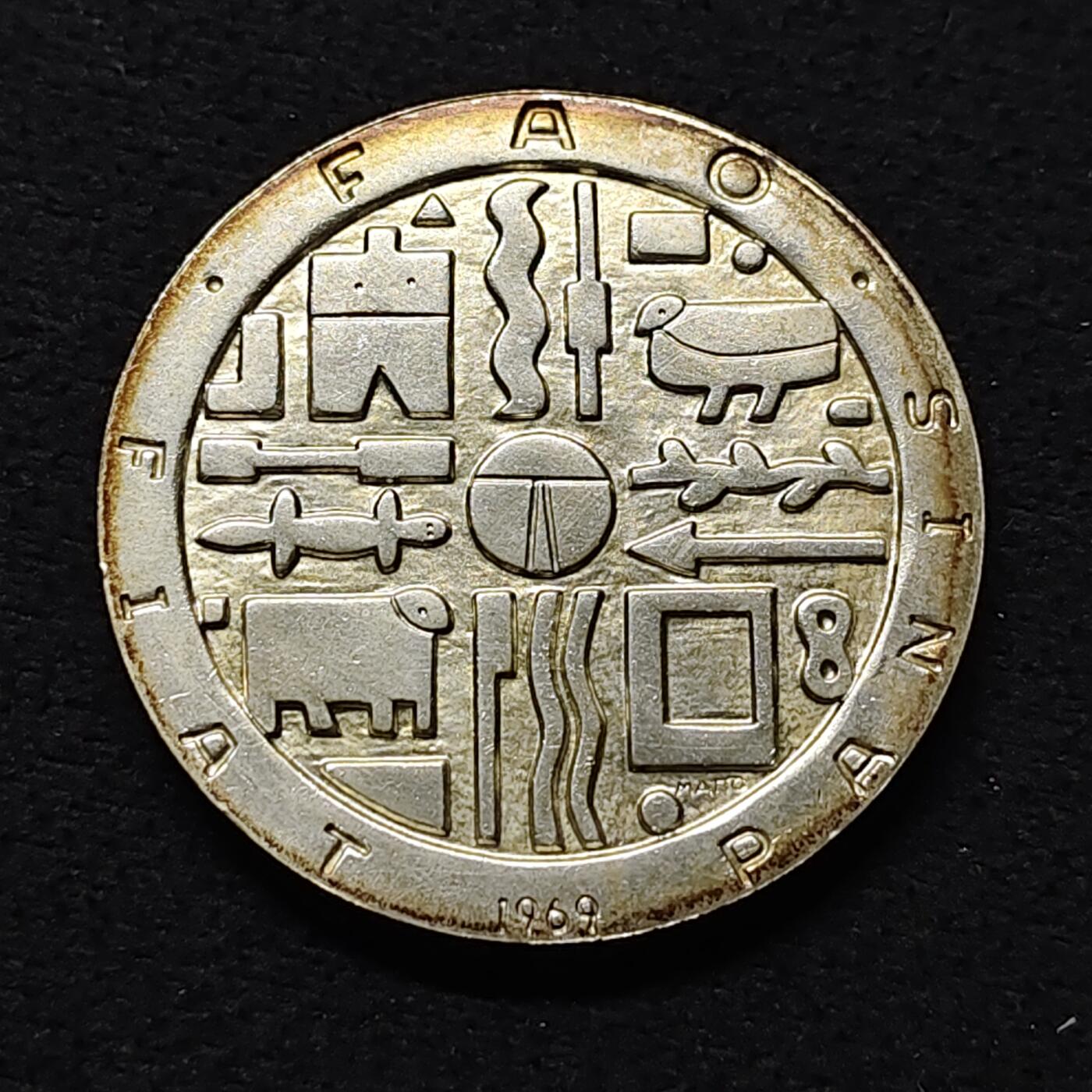 【全场包邮】纯粹捡漏拍477场（免费代拍第14场）调整中 乌拉圭1969年1000比索FAO（37毫米25克）纪念银币