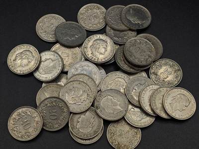 【淘币小摊】实时拍第七百九十一拍   散币纸币套币场   满百包邮可预留二周 每周一统一发货   - 瑞士20分镍币40枚