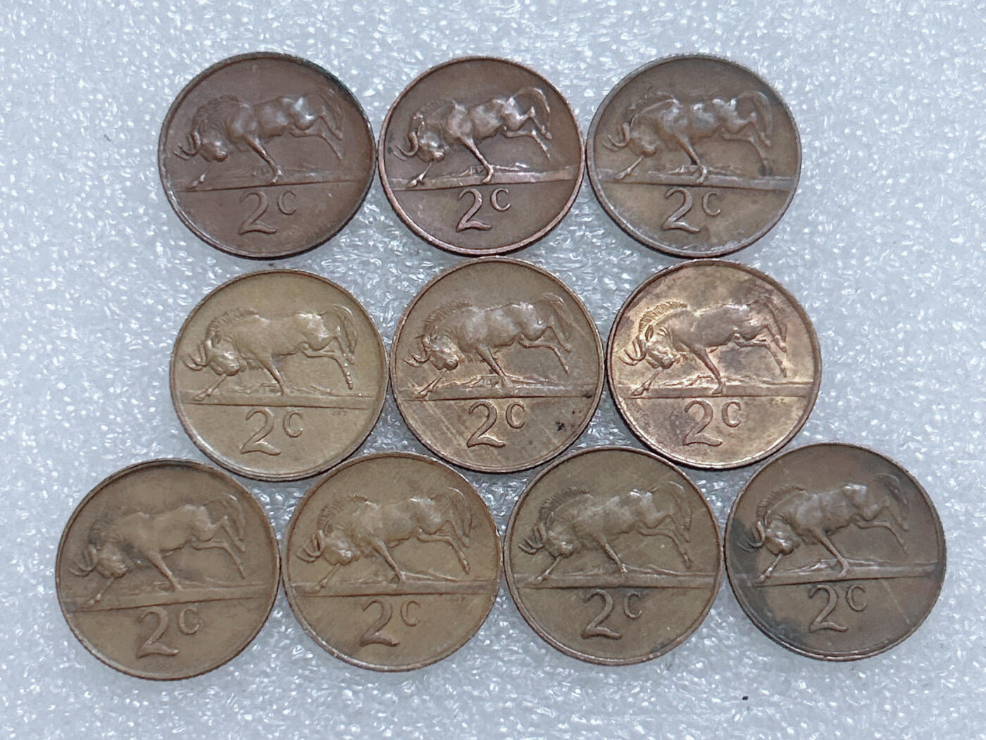 第一海外回流一元起拍收藏 散集专场  第263期 南非2分硬币 10枚 三个版本