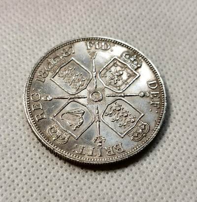 甄臻铺-世界币章拍卖（第38期）立冬小精品场，送拍享返佣金等优惠多多 1887年英国高冠双弗洛林，罗马字体版