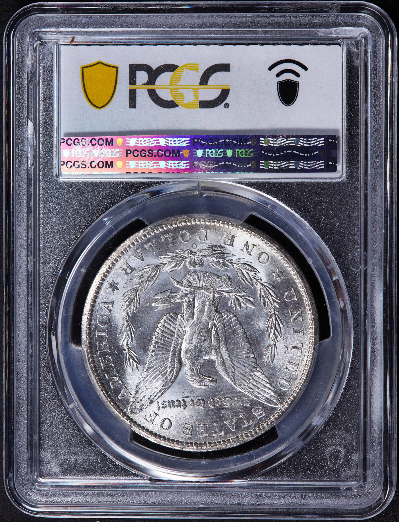 【俄甄集藏】2025年(044)11-12星期三晚 19:30 全场包邮 美国1902年O版摩根1美元大银币，PCGS MS64，车轮转光