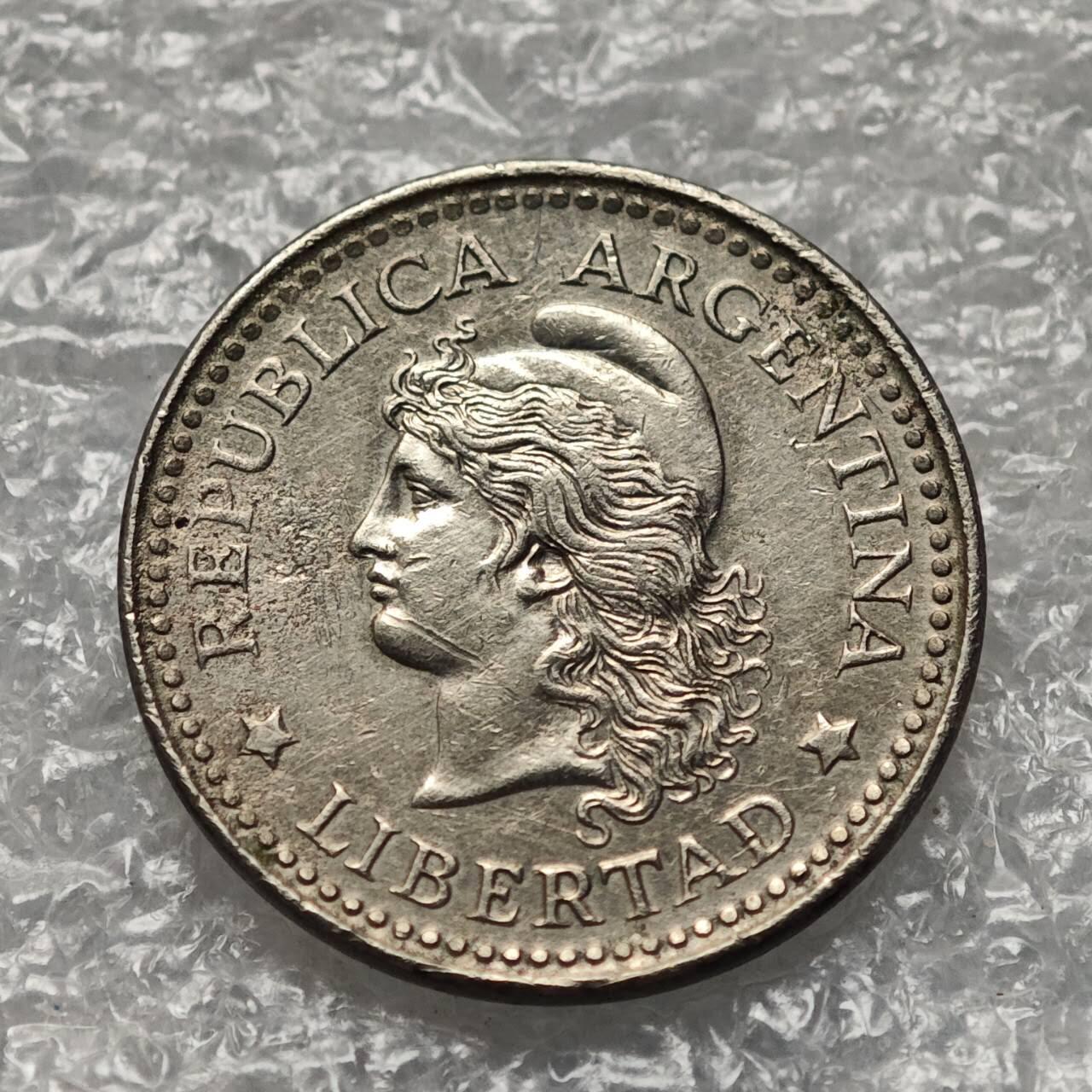 【淘币小摊】限时拍第七百九十五拍  葡属印度爪哇波兰阿根廷专场  满百包邮可预留两周  周一统一发货  阿根廷1957年5分镍币 km53