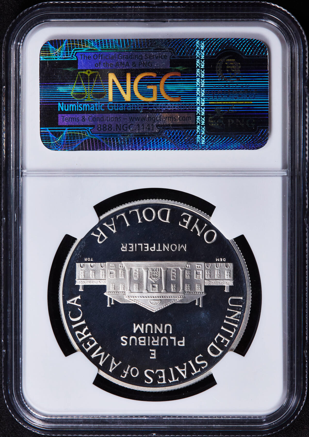 【俄甄集藏】2025年(044)11-12星期三晚 19:30 全场包邮 美国1993年詹姆斯·麦迪逊头像人权法纪念精制1元大银币，NGC PF69UC，重26.73克，90%银，发行量534001枚，旧金山厂铸造