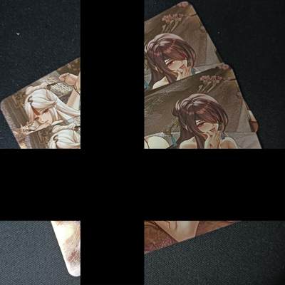 花开卡拍第46期（11月9号周日截拍，品控勿拍!!!拍品不寄存，运费5元，自制卡难免瑕疵，可能存在轻微撞角爆边等出厂瑕疵，品控介意勿拍！） - 原神 艺术卡 凝光与北斗 2张 粗闪