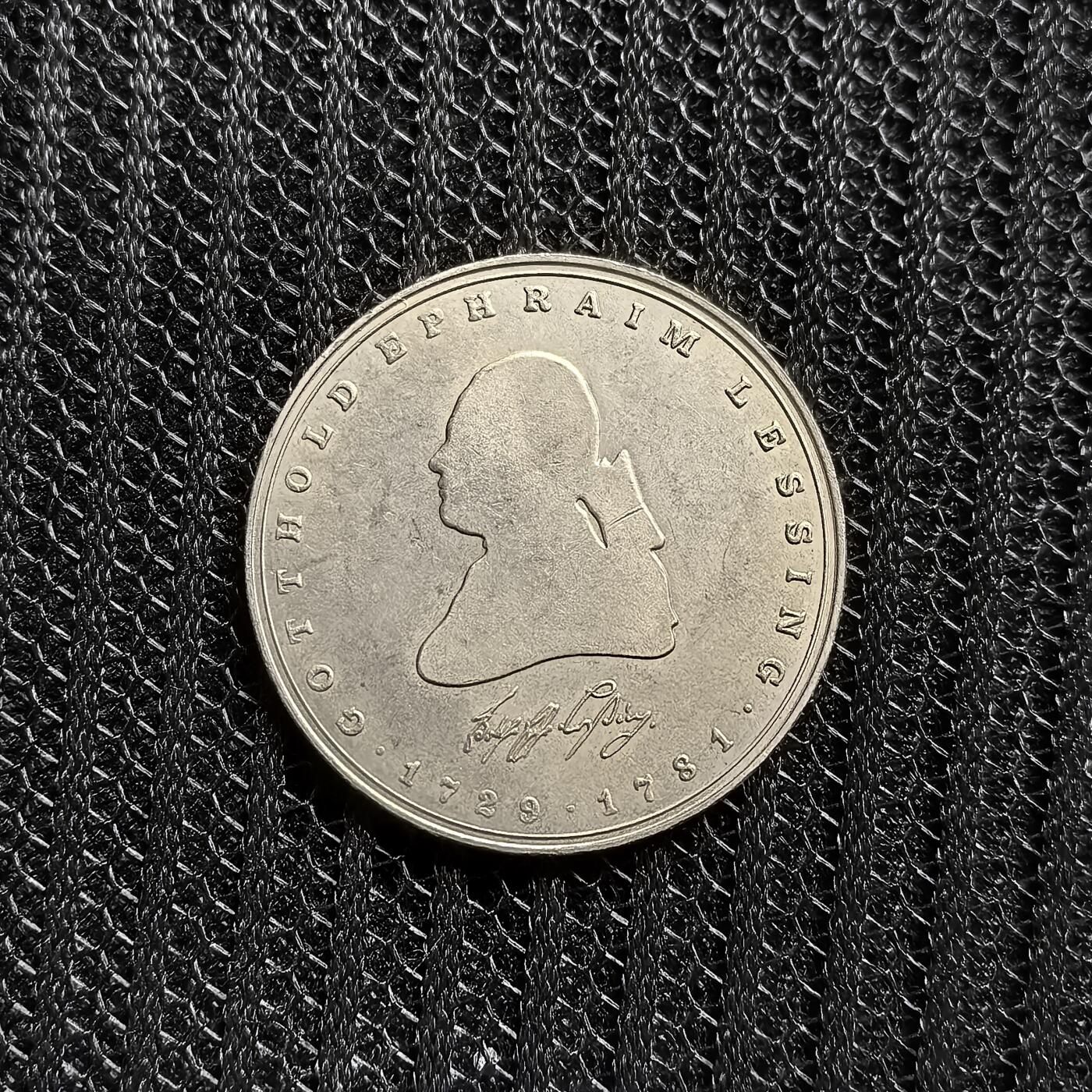 道一币馆币章第一百五十三场 德国1981年艺术评论家戈特霍尔德·莱辛逝世200周年5马克纪念币