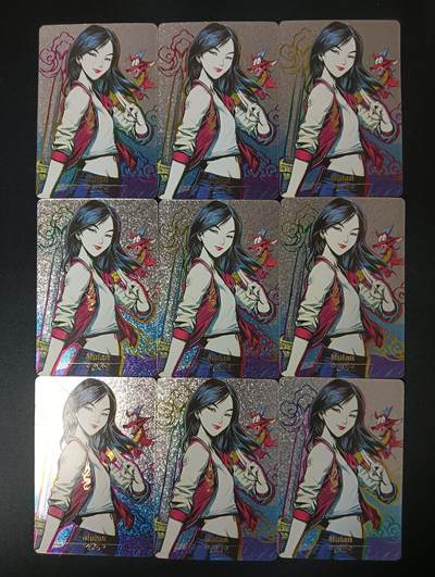 花开卡拍第46期（11月9号周日截拍，品控勿拍!!!拍品不寄存，运费5元，自制卡难免瑕疵，可能存在轻微撞角爆边等出厂瑕疵，品控介意勿拍！） - 藏无缺女神同人花木兰 9宫 钻闪