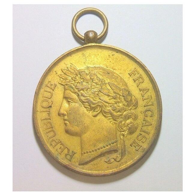 法国1900年前后 谷物女神高浮雕精制大镀金章 50MM