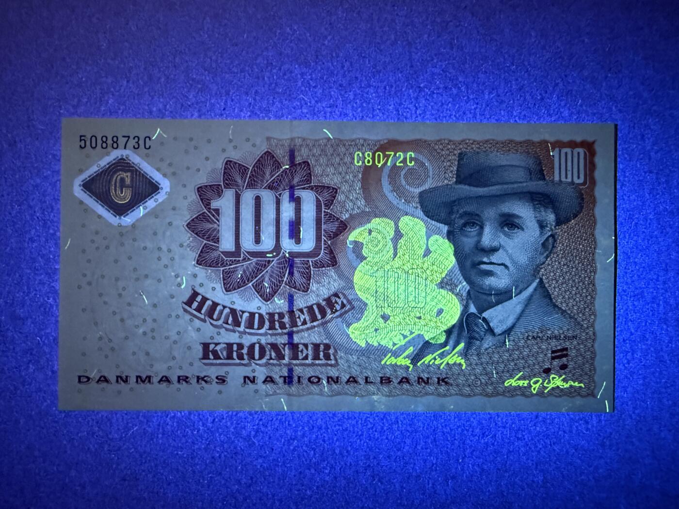 《艾美收藏》第219期-11.9周日外币畅拍场 丹麦100克朗  UNC 2007年 丹麦作曲家尼尔森 无4