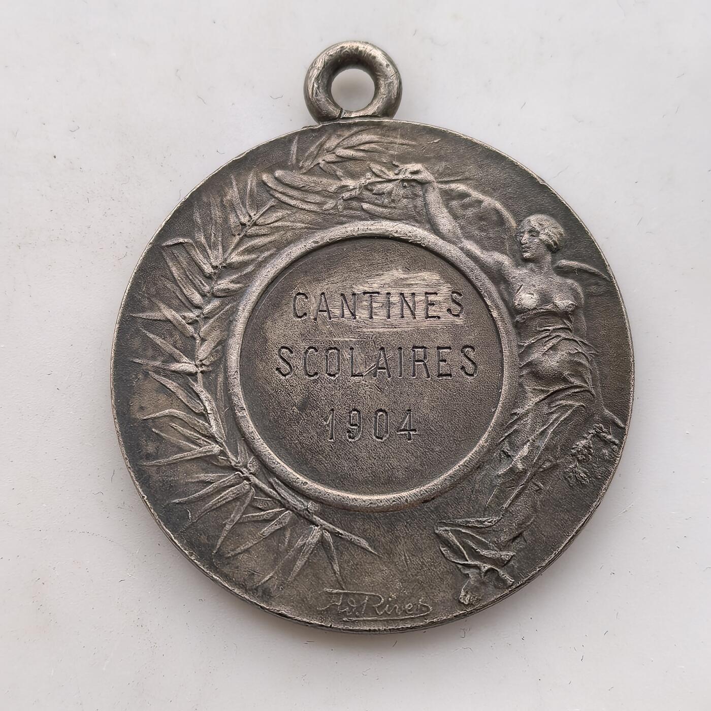 道一币馆币章第一百五十五场 法国1904年巴黎大学学校食堂银章 手指银标