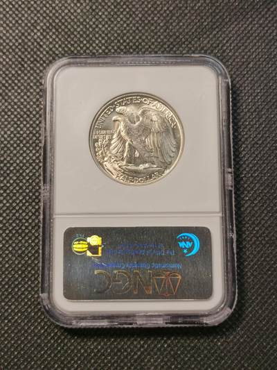 甄臻铺-世界币章拍卖（第38期）立冬小精品场，送拍享返佣金等优惠多多 NGC-MS65 1945年美国行走女神半美元，高分卷拆，满光好品