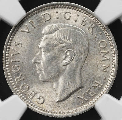 修遠堂世界钱币第九十二期 - NGC MS64 1942年英国6便士银币