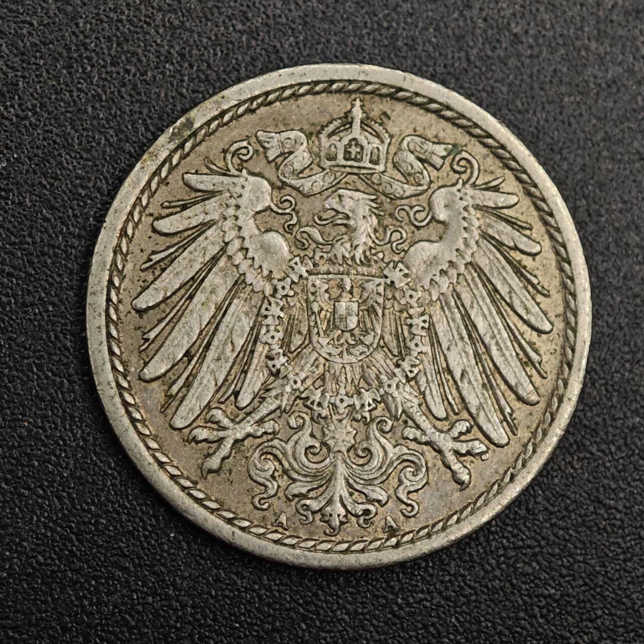 【淘币小摊】实时拍第七百九十一拍   散币纸币套币场   满百包邮可预留二周 每周一统一发货   德国1907年5芬妮镍币