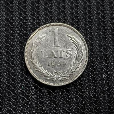 道一币馆币章第一百五十三场 - 拉脱维亚1924年盾徽1拉特银币