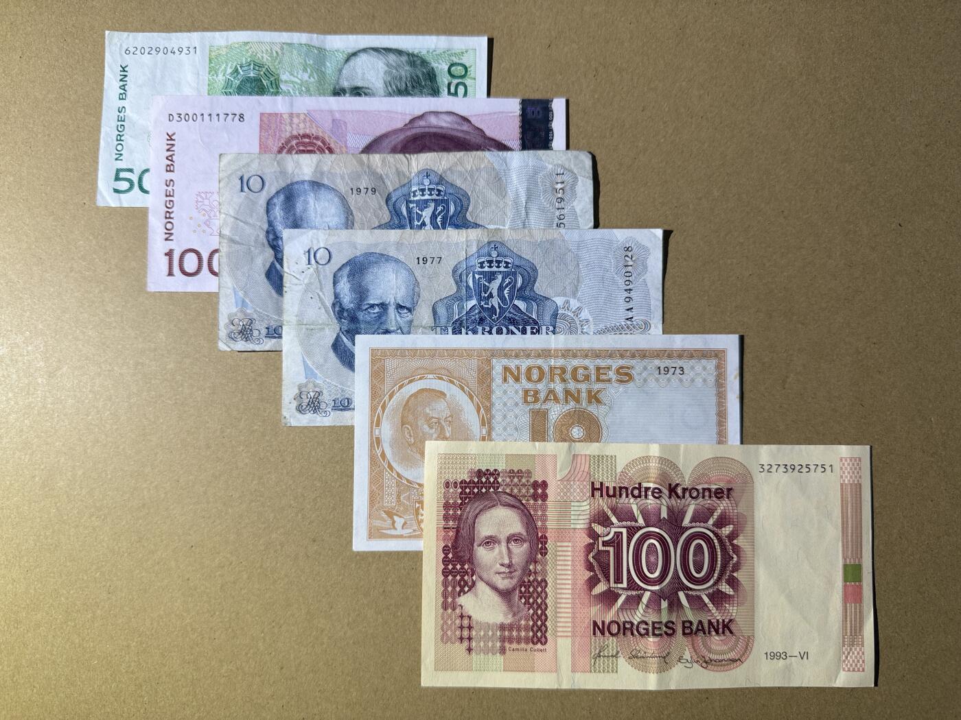 《艾美收藏》第219期-11.9周日外币畅拍场 挪威克朗6张 各种版本 流通品相