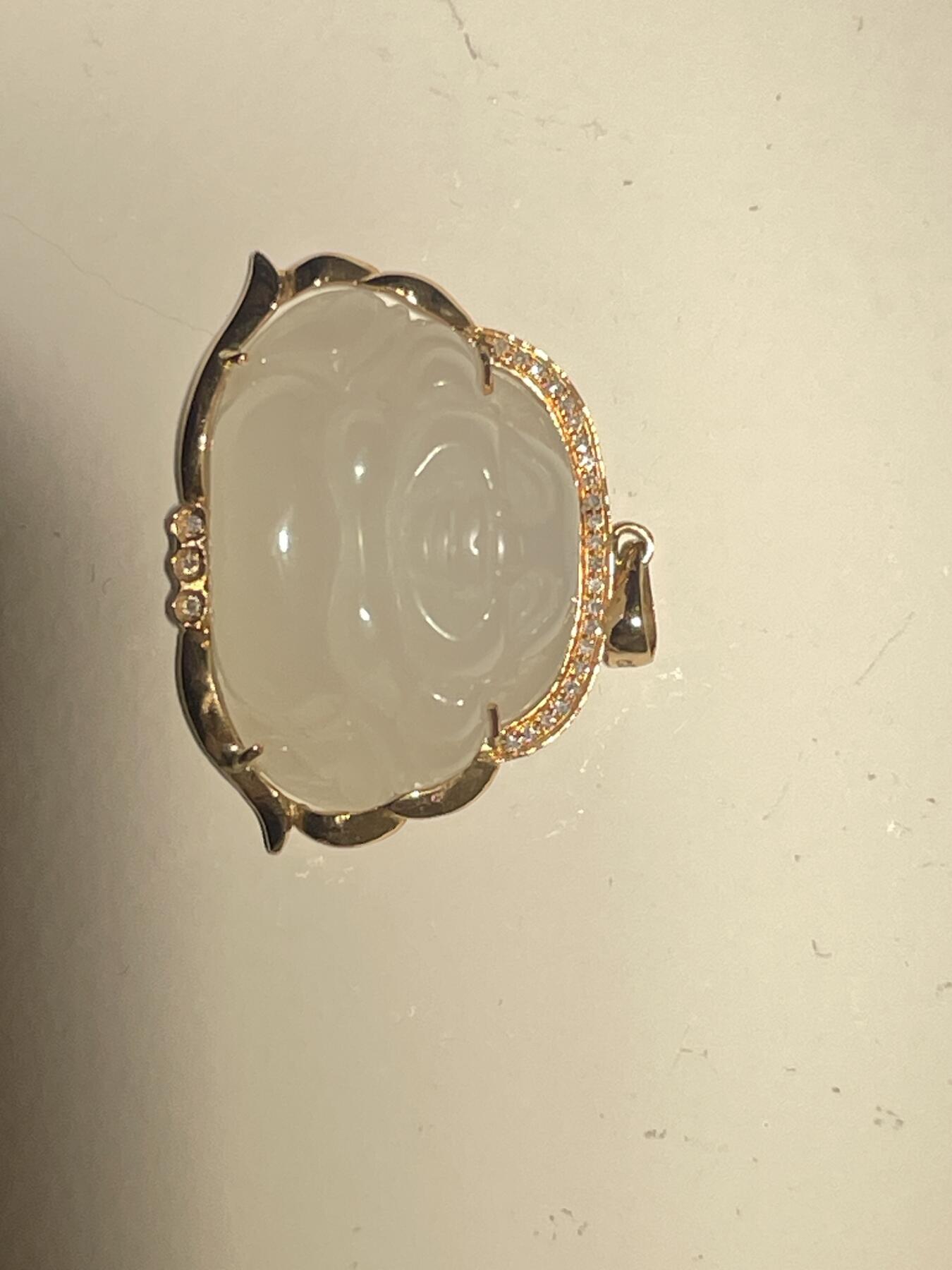 亿嘉拍卖2025年秋季私人典藏拍卖 18K金和田玉弥勒佛吊坠儿