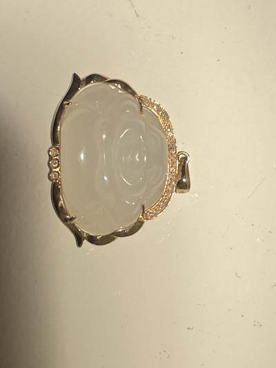 亿嘉拍卖2025年秋季私人典藏拍卖 - 18K金和田玉弥勒佛吊坠儿