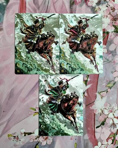 龙虎卡牌第六二场 百里霸场 （无佣金，周六结拍，欢迎送拍） - 粗闪3张 卡德曼 杆子-纵马扬刀 三色扈三娘一套