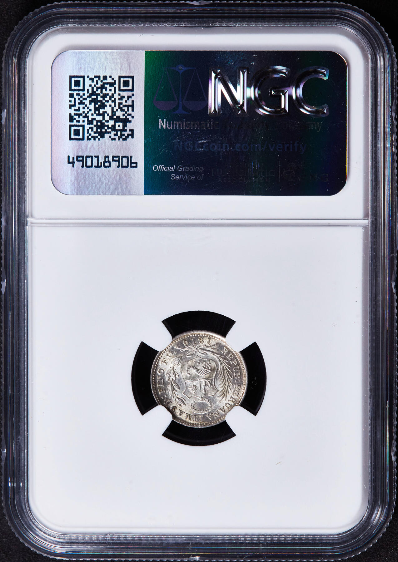 【俄甄集藏】2025年(044)11-12星期三晚 19:30 全场包邮 秘鲁1916年FG版女神1/2迪内罗银币，NGC MS65，黄油彩，转光品相，顶级状态